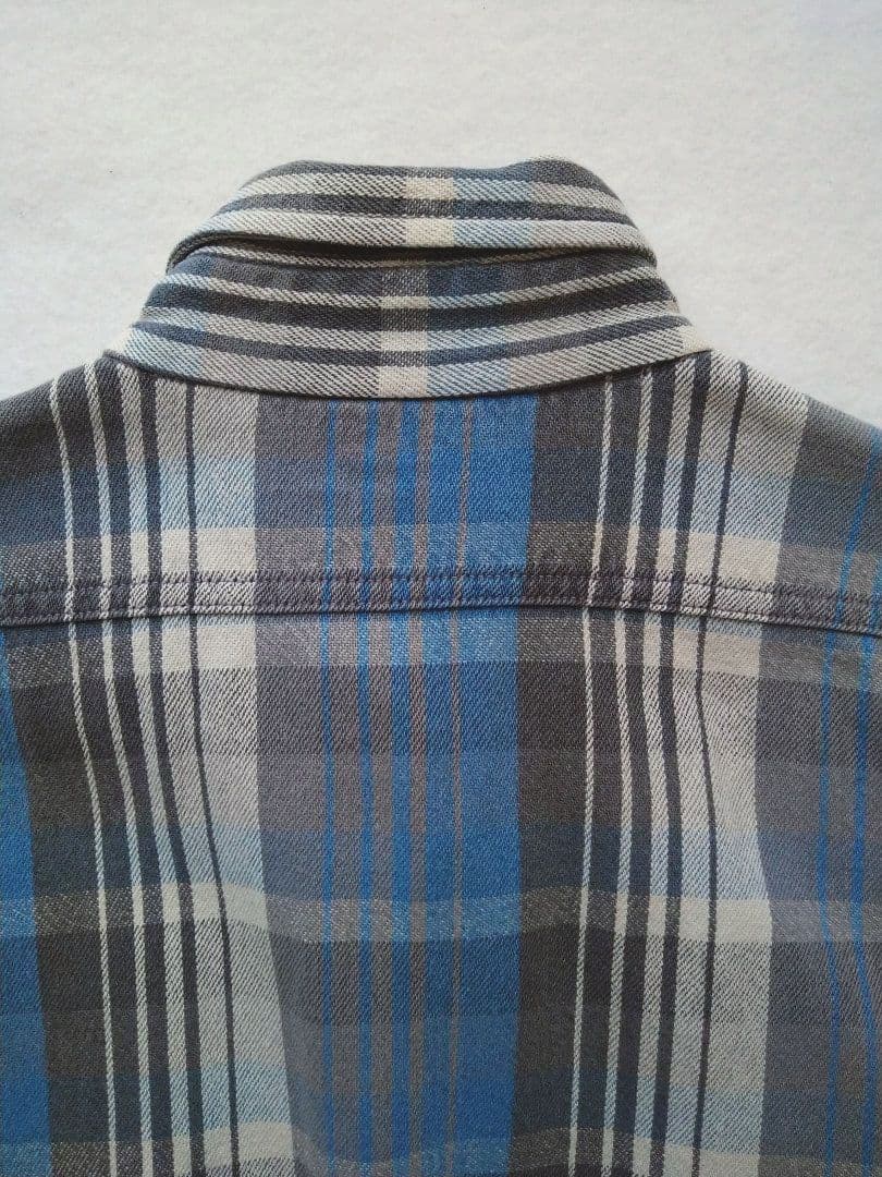 ウエアハウス ネルシャツ フランネルシャツ ブルー チェック サイズ44 XL