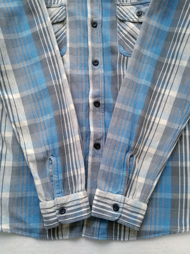 ウエアハウス ネルシャツ フランネルシャツ ブルー チェック サイズ44 XL