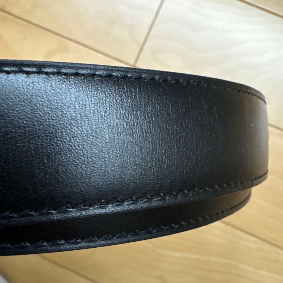HERMES Hバックル ベルト ブラック シルバー金具 メンズ　トゥアレグ
