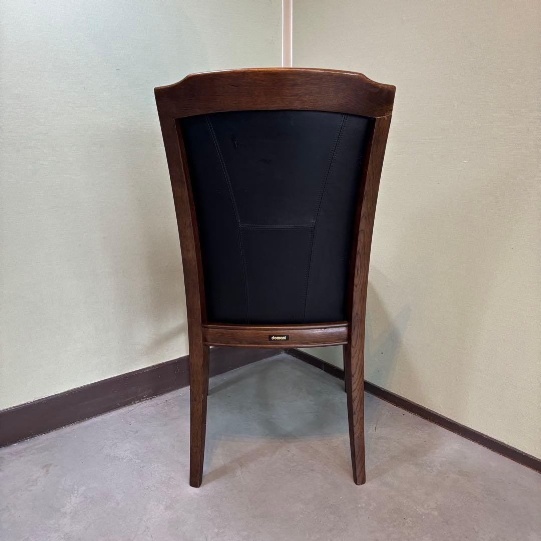 カリモク ダイニングチェア 1脚 本革 黒【domani】送料込