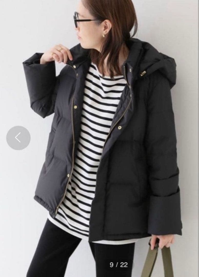 美品 人気　スローブイエナ 2WAY フード　ショートダウンジャケット 黒