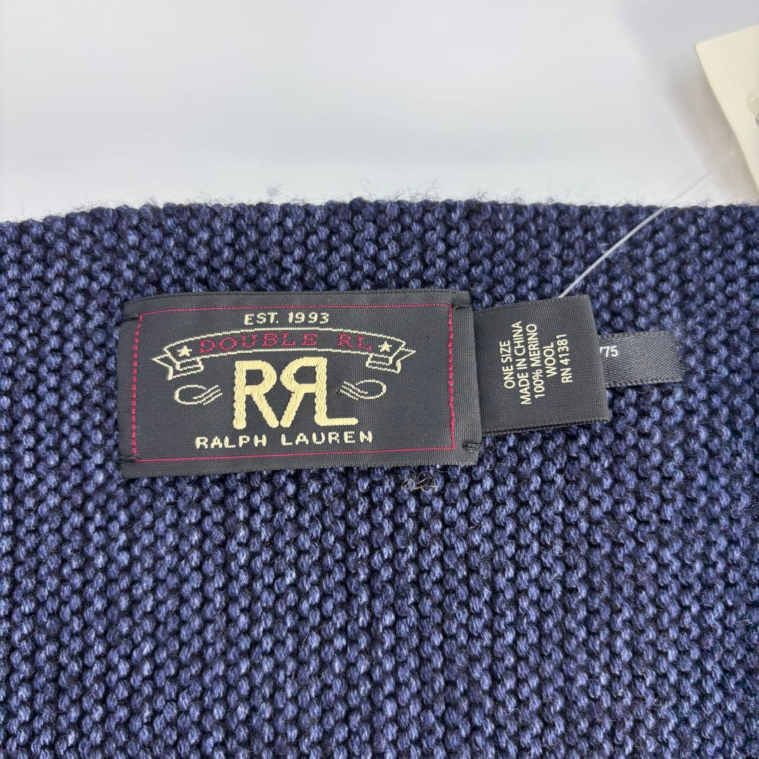 ✨新品タグ付き✨ RRL ダブルアールエル メリノウール マフラー ネイビー