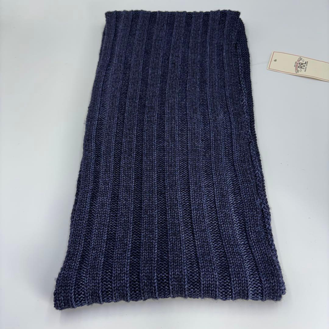 ✨新品タグ付き✨ RRL ダブルアールエル メリノウール マフラー ネイビー