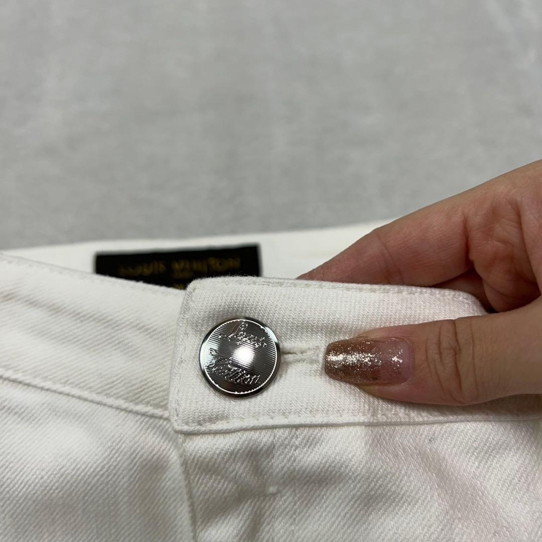 J51 新品未使用 M ルイヴィトン デニムパンツ ホワイト レディース