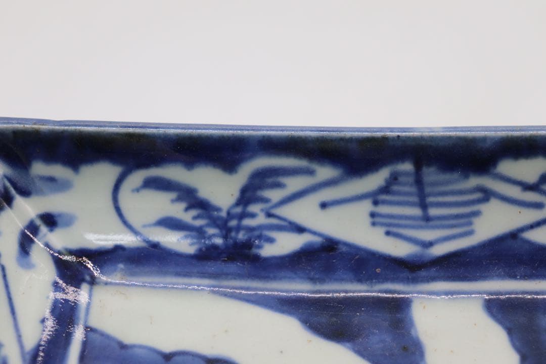 江戸　伊万里染付長皿2点　送料込み0325