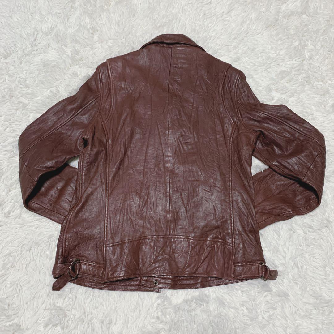 【美品】リューグーレザー ライダースジャケット ラムレザー XL