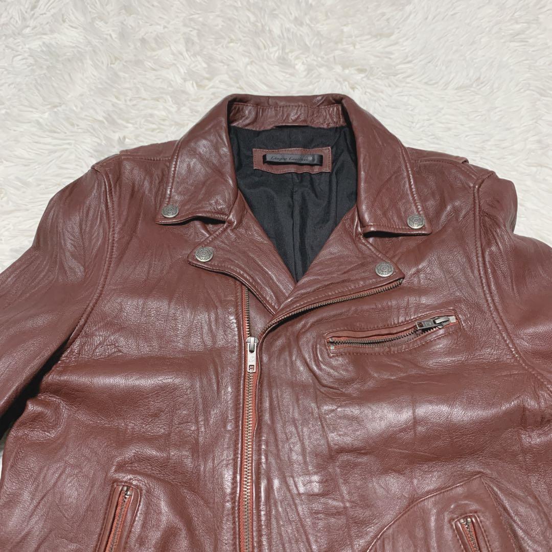 【美品】リューグーレザー ライダースジャケット ラムレザー XL
