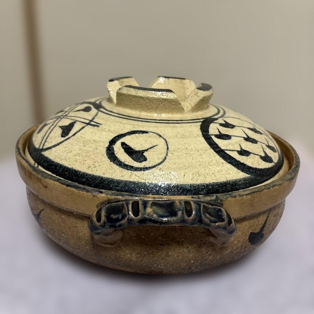 ちゃちゃ 伝統的な和柄の土鍋11号 利行　希少