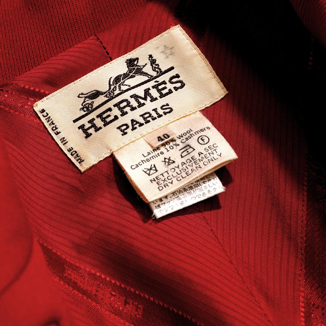 Vintage Hermes エルメス 金ボタン カシミヤ ロングコート 40