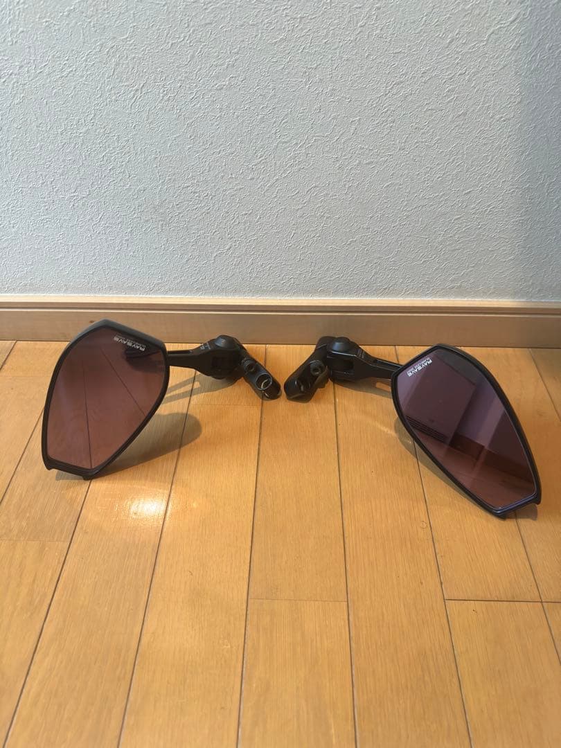 【送料込】シャークミラー7 ブラック ミラー左右2本セット