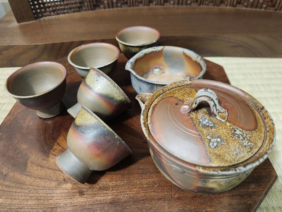 備前焼　宝瓶　茶器揃