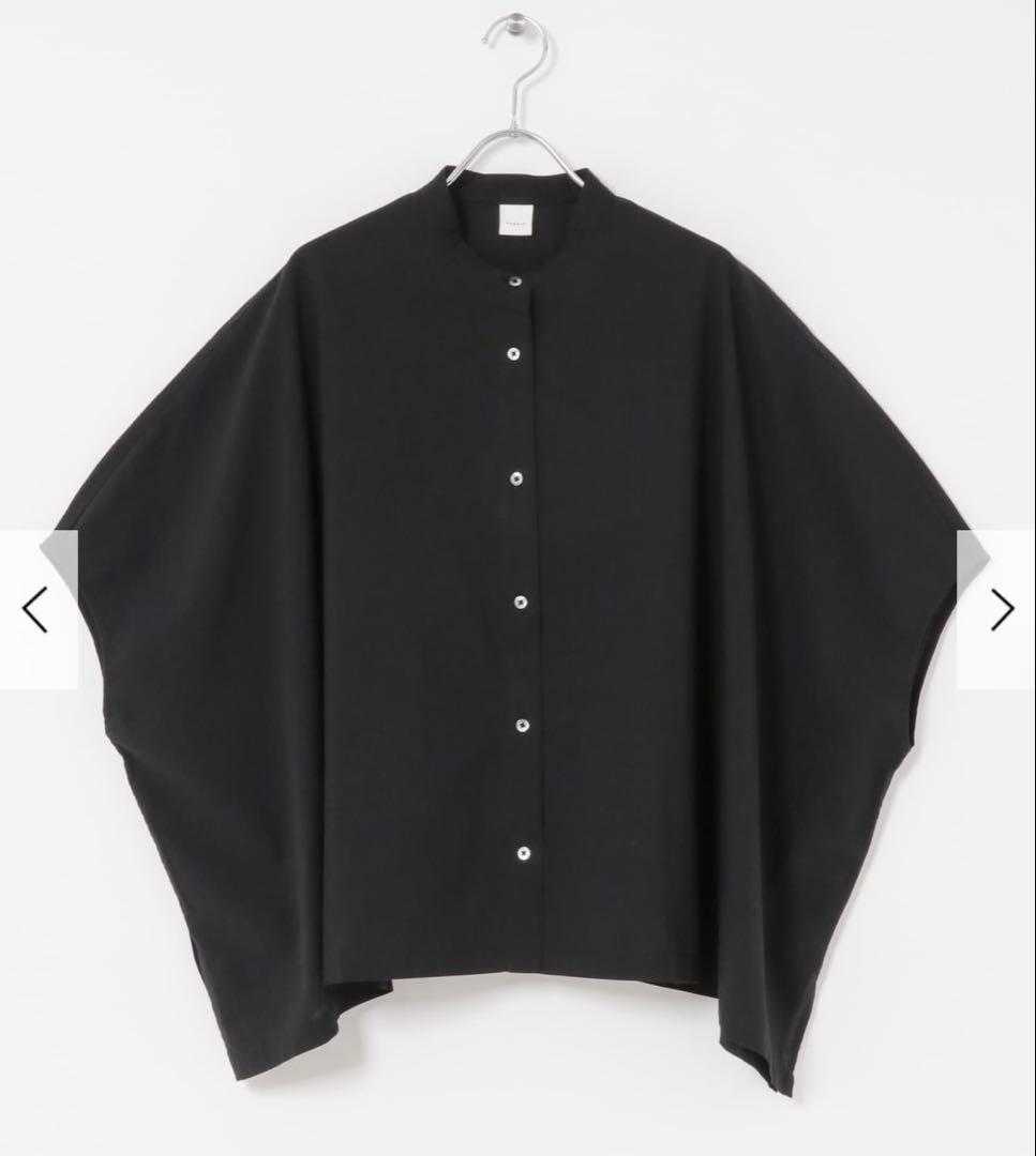 新品　今季　かぐれ　コットンスクエアポンチョシャツ 2025年春夏　ブラック　綿