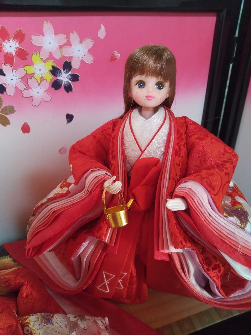 雛人形　リカちゃん　三人官女　リメイク品 ①