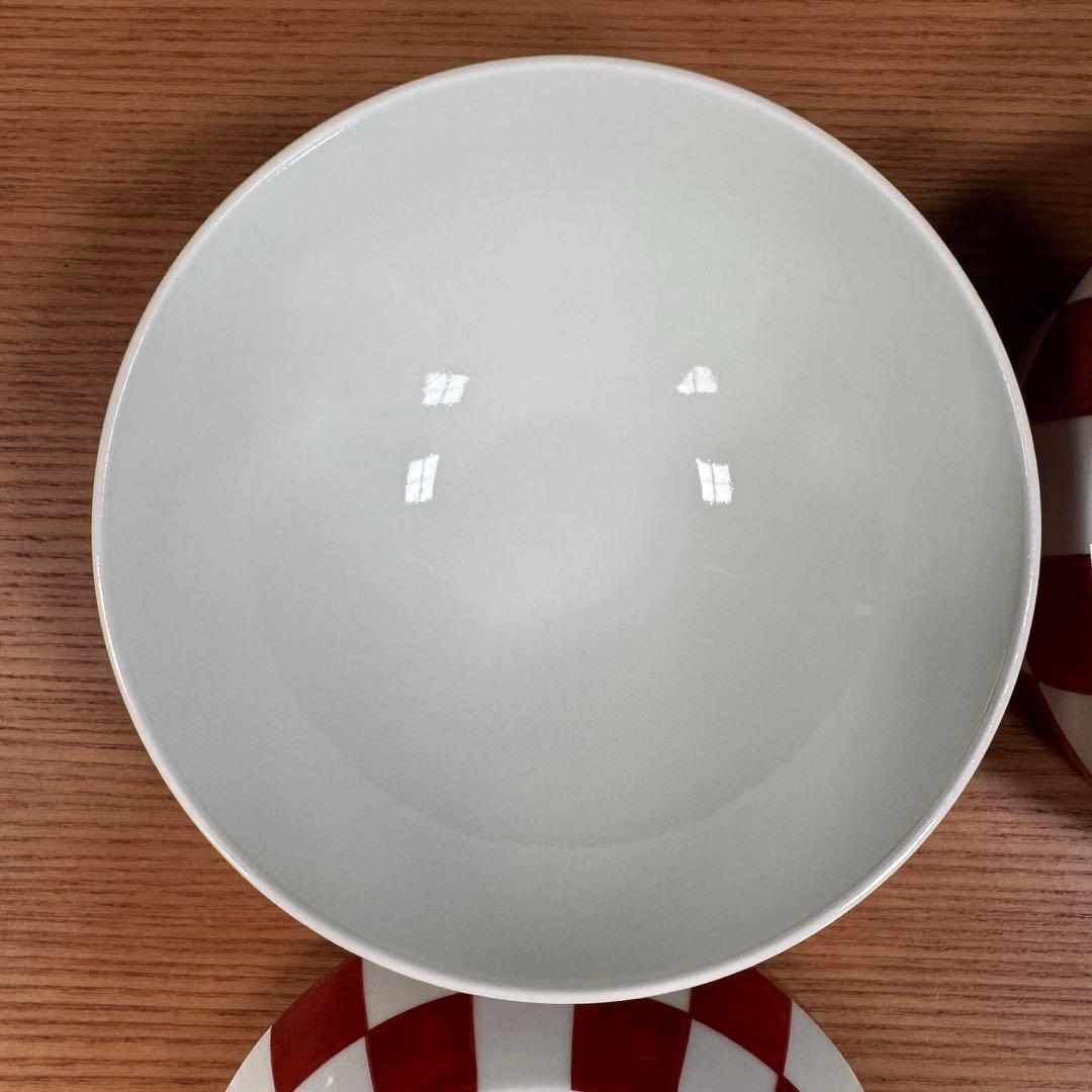 有田焼 李荘窯：赤絵市松文（混柄） 珠型三段重☆