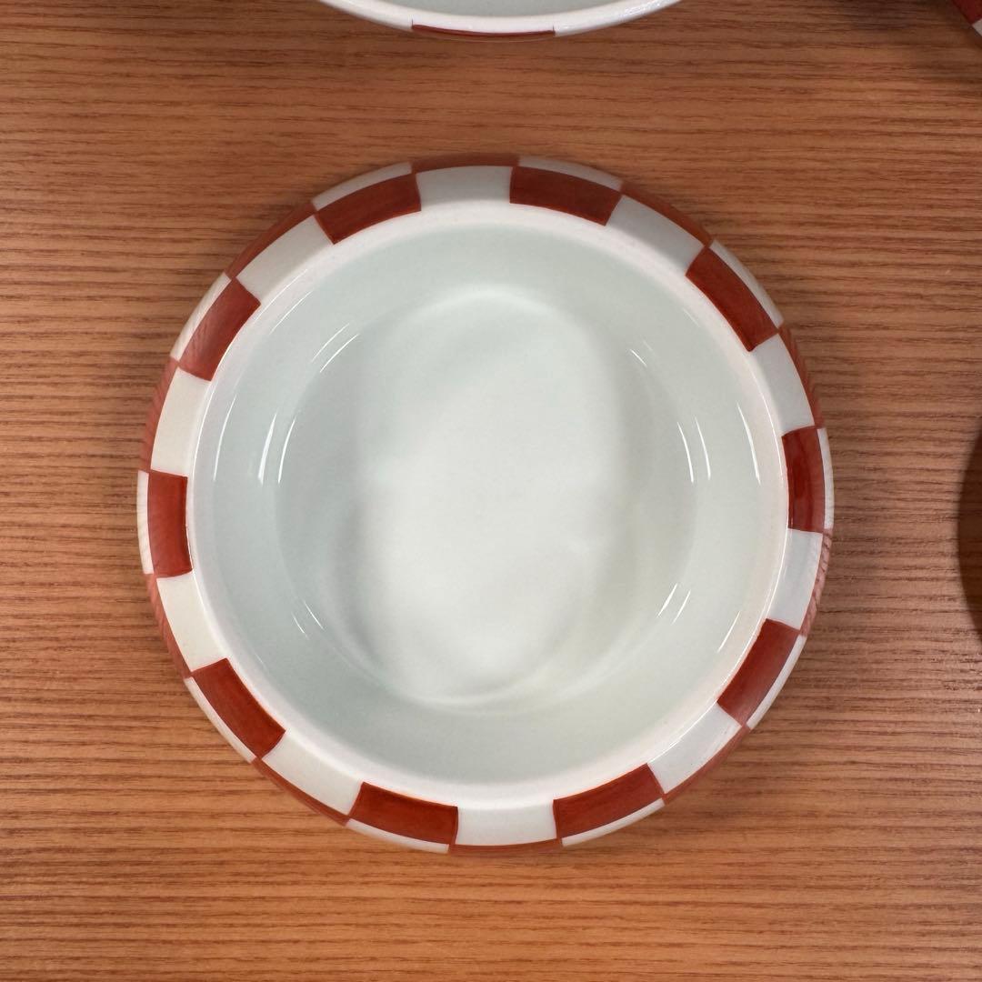 有田焼 李荘窯：赤絵市松文（混柄） 珠型三段重☆