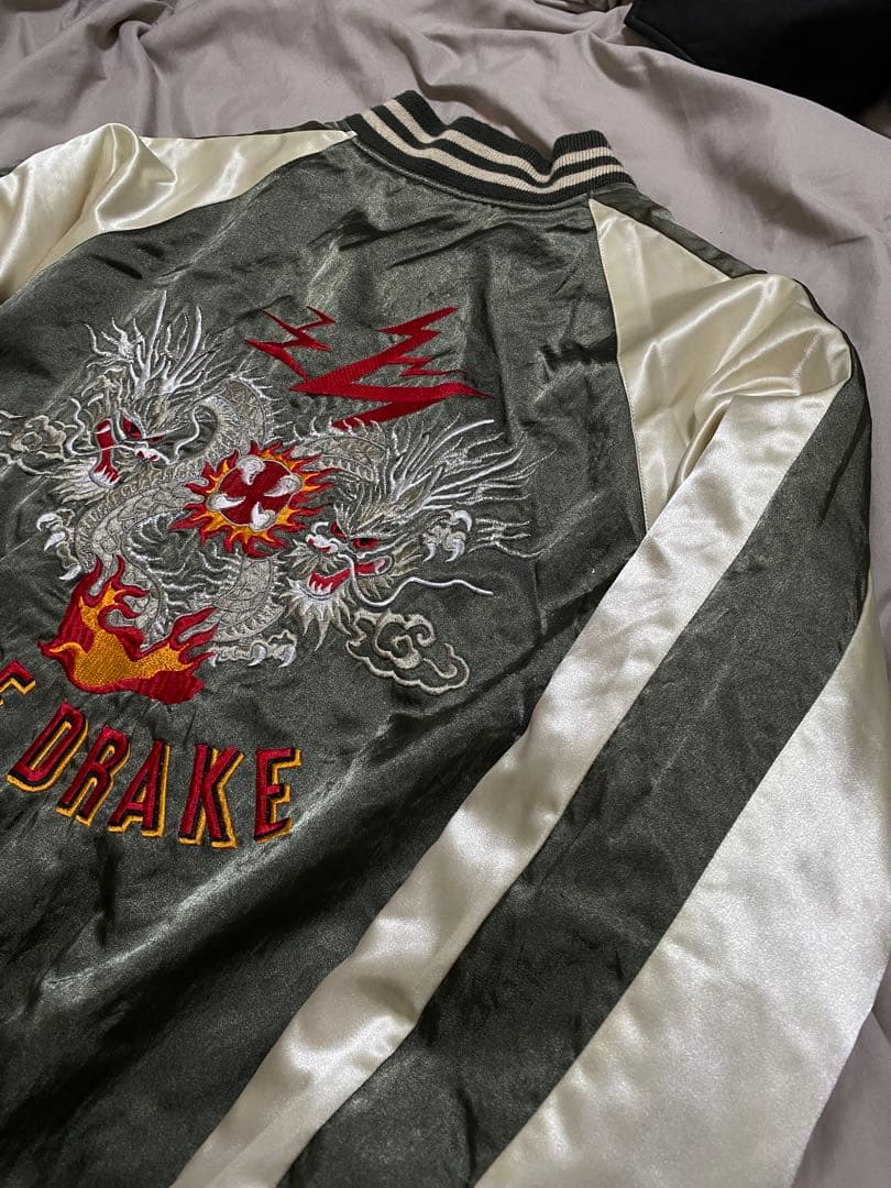 90s 日本製 限定 龍 スカジャン サテン unisex vintage