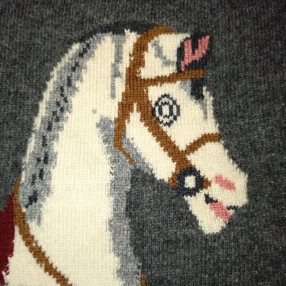 プリングルオブスコットランド　ニット　M　グレー　木馬　ヴィンテージ　80s