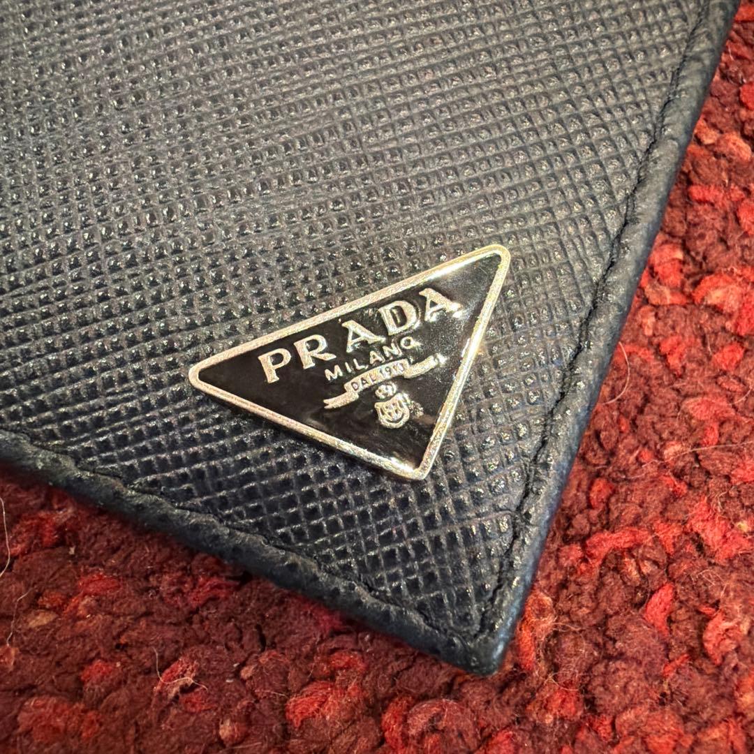 PRADA ネイビーレザー マネークリップ