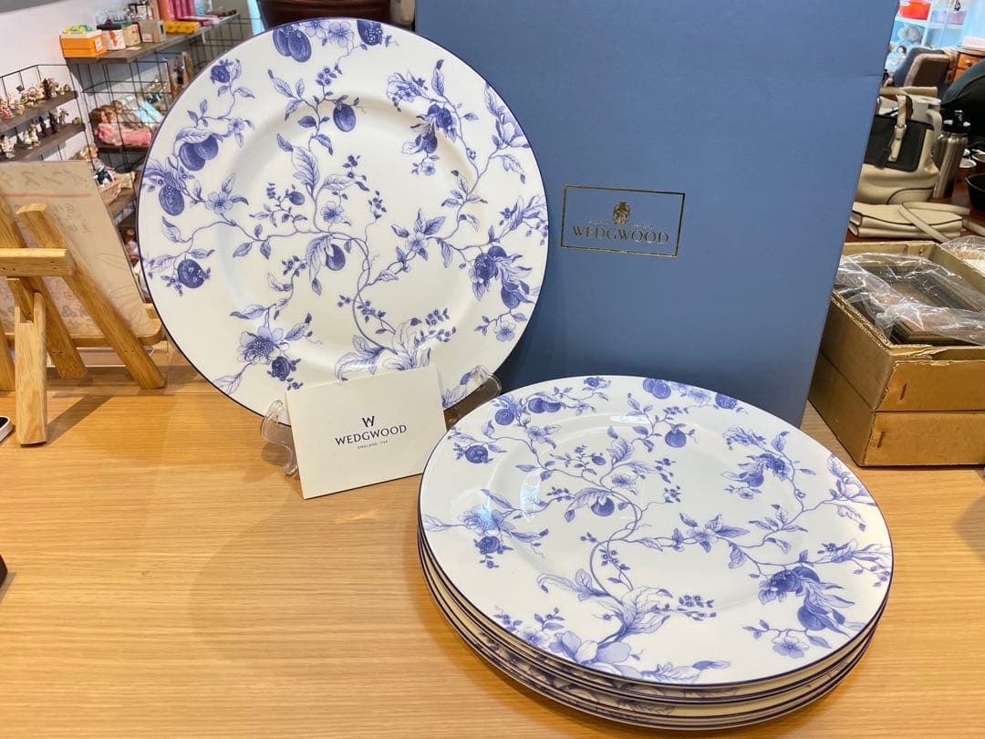 A7115【ウェッジウッド】 ブループラム プレート 大皿 27cm 6枚