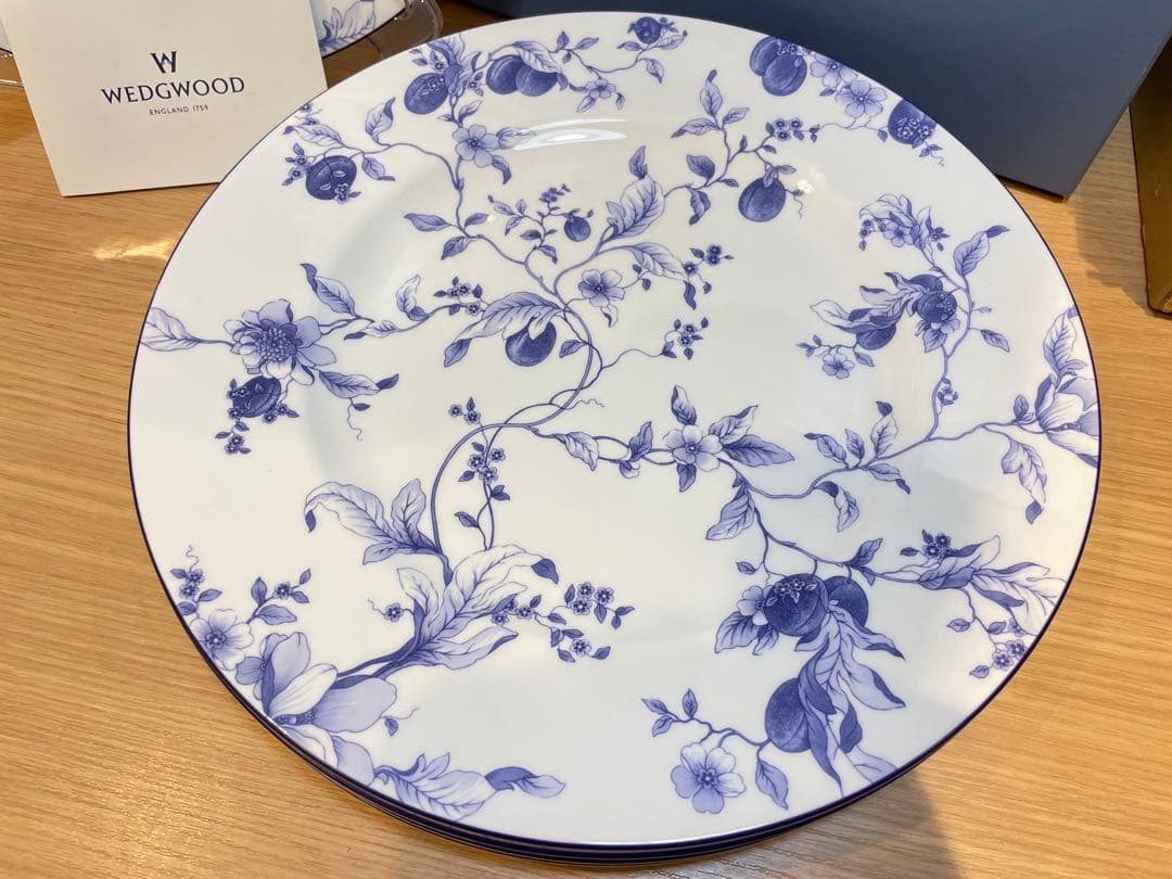 A7115【ウェッジウッド】 ブループラム プレート 大皿 27cm 6枚