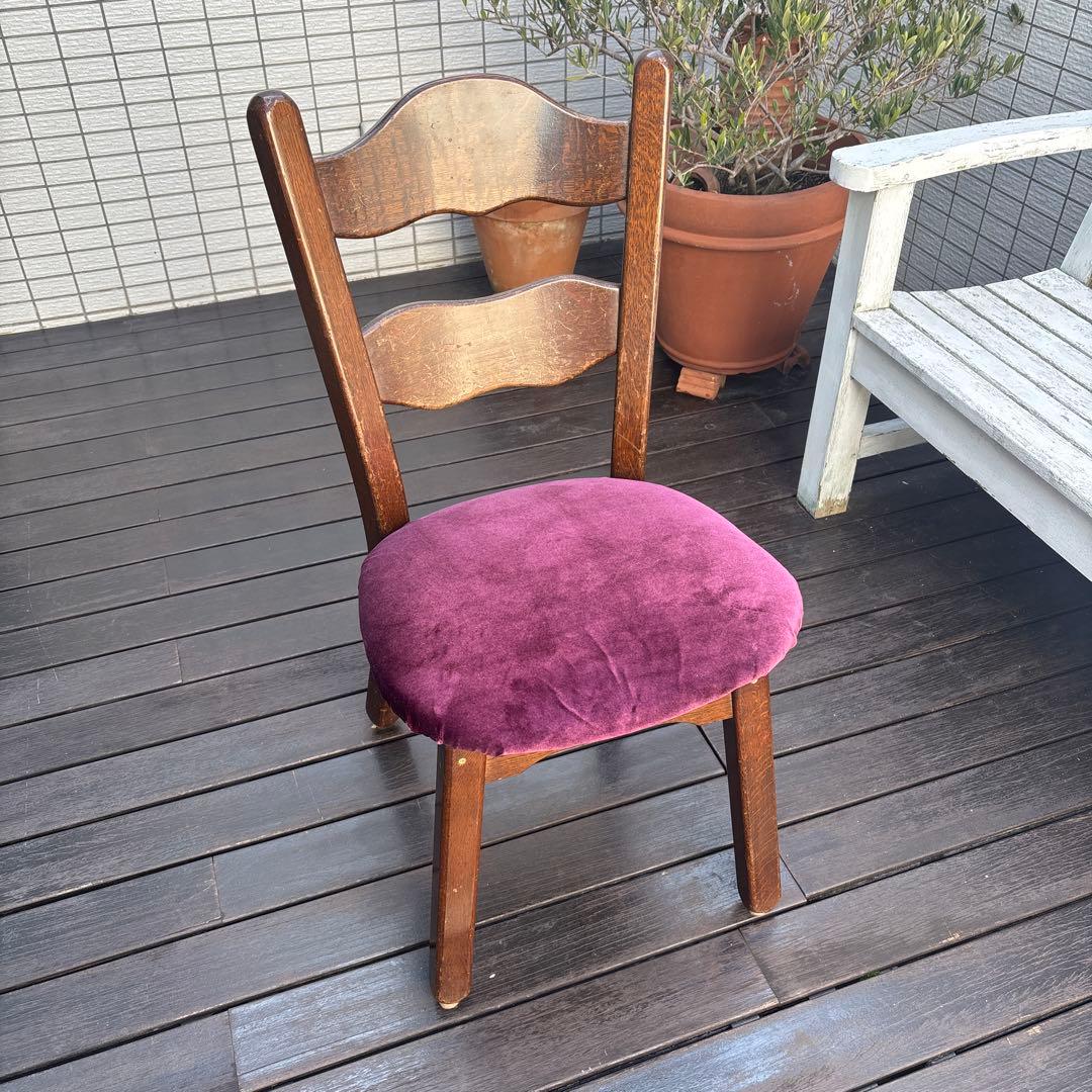 ダイニングチェア　椅子　ベルベット　検　アンティーク　ヴィンテージ