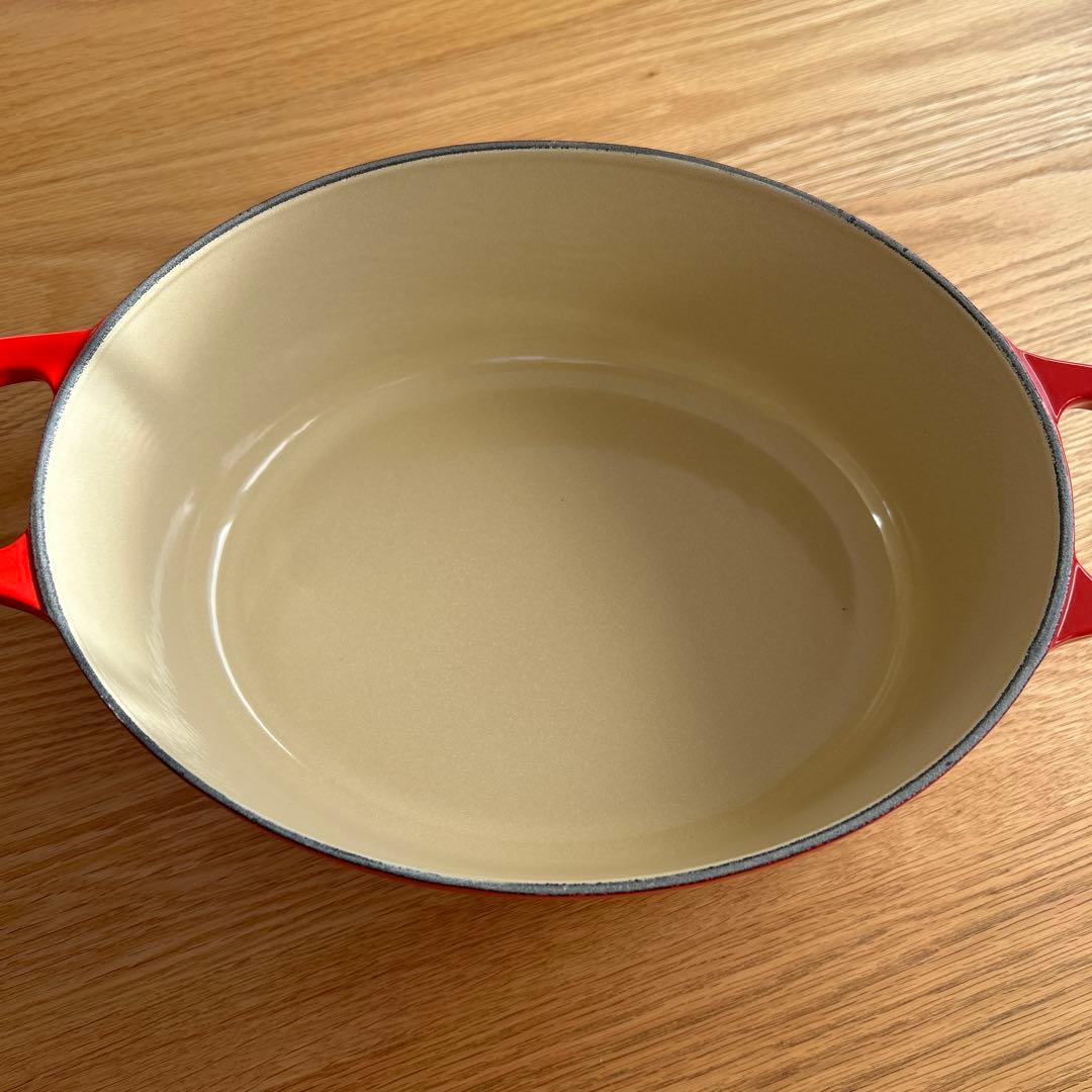 ルクルーゼ　ココットオーバル　25cm チェリーレッド　両手鍋
