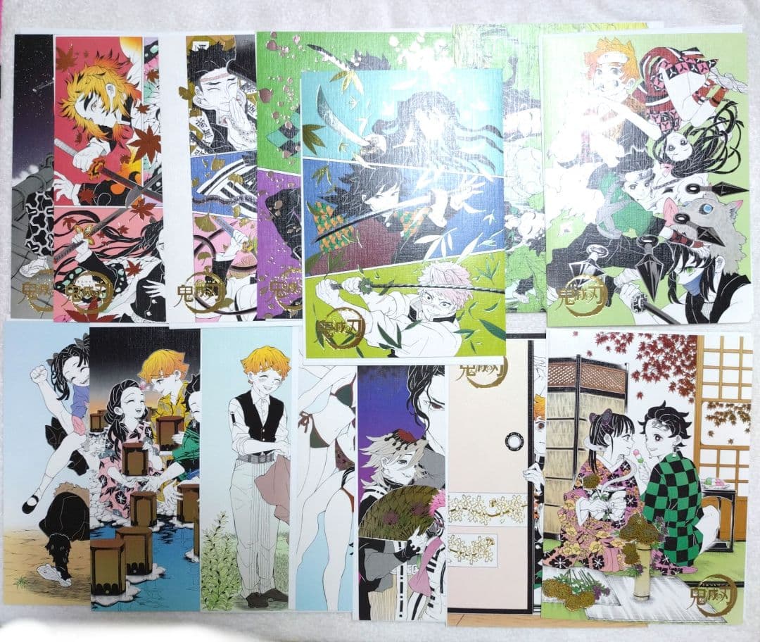 鬼滅の刃　原画展　箔押しイラストカードコレクション　セミコンプセット　14枚