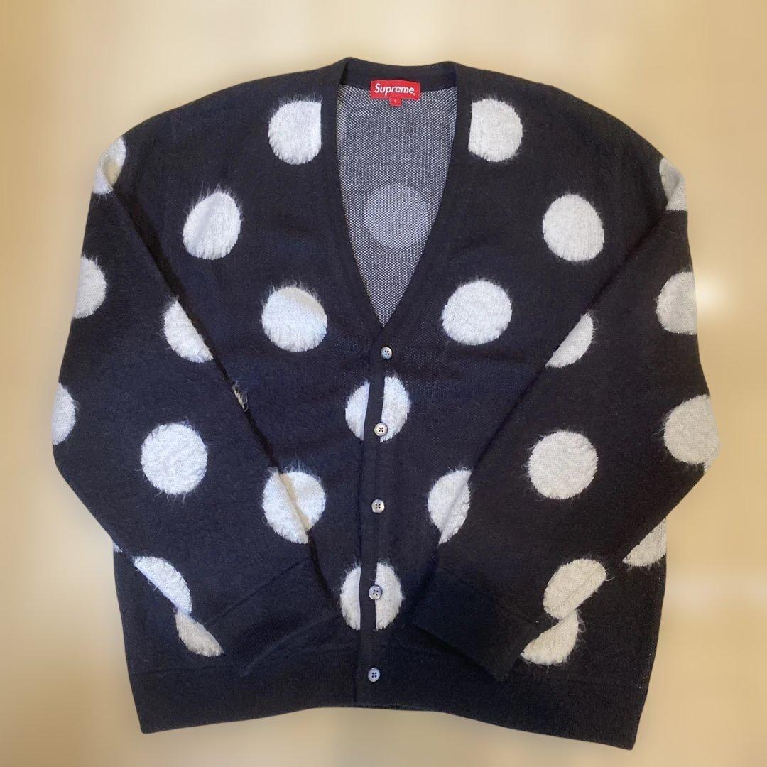【希少】Supreme brushed polka dot cardigan