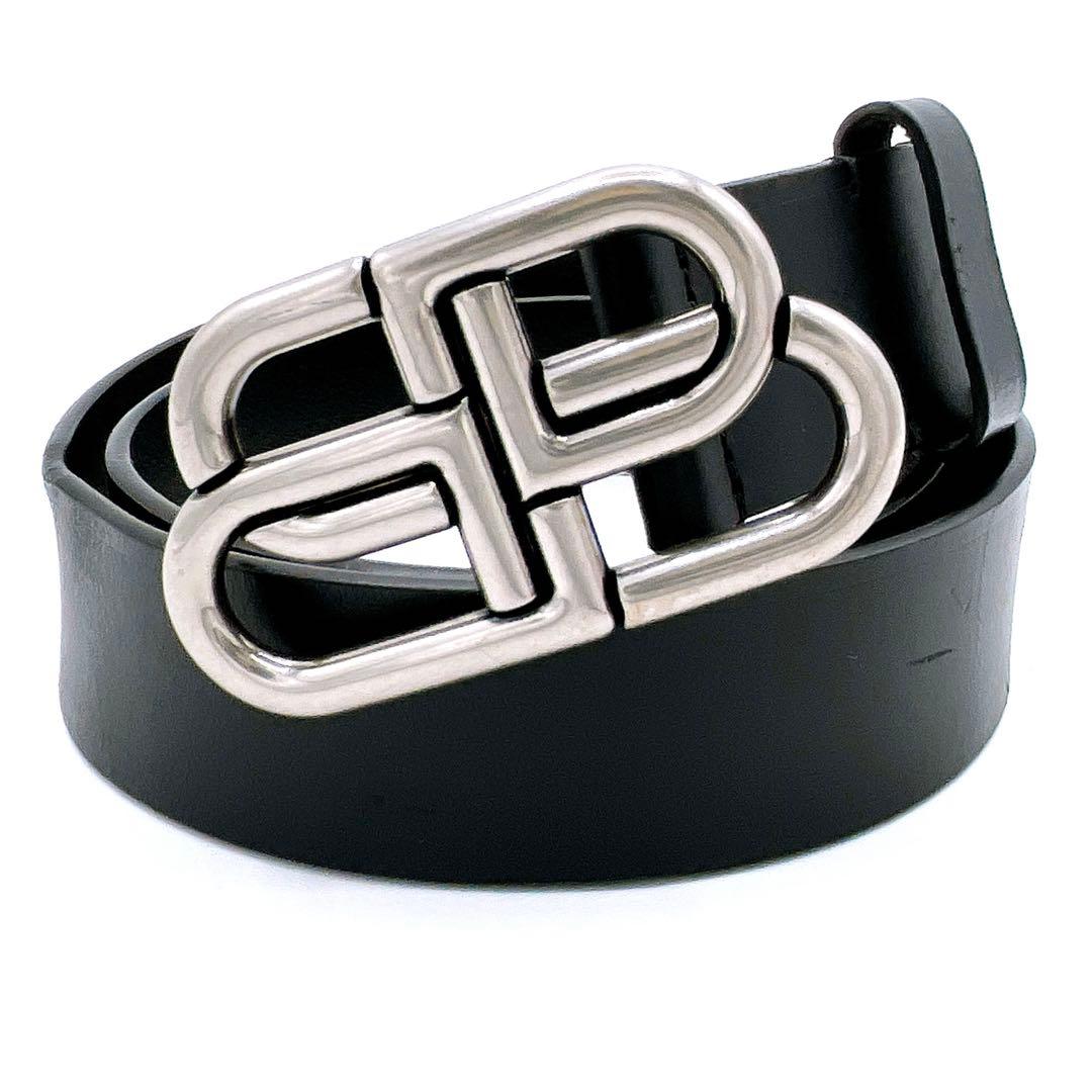 バレンシアガ BALENCIAGA 568024 レザー ロゴ ベルト　80