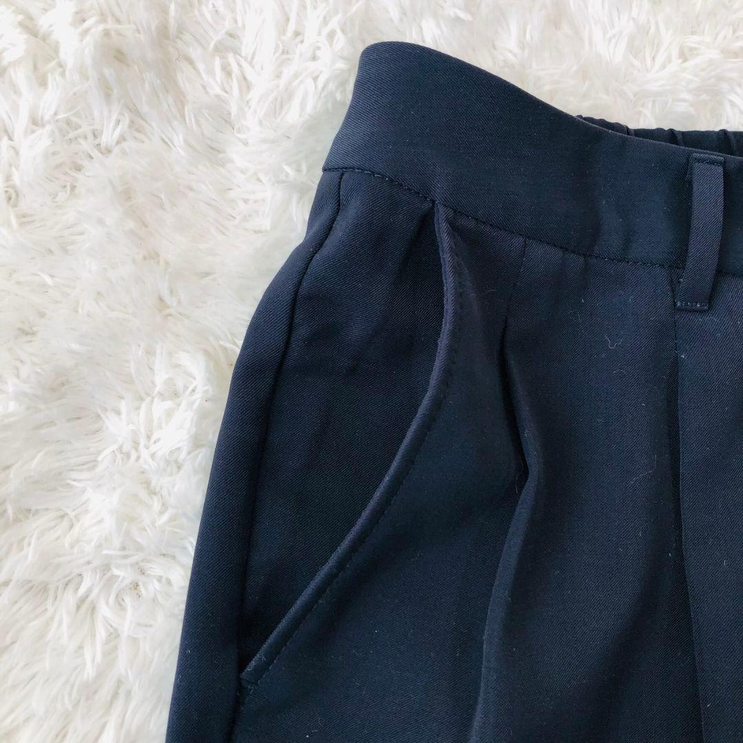 プラステ セットアップ ジャケット ノーカラー パンツ ベルト 紺 ゴム M L