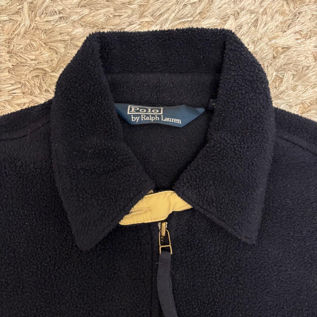 80~90s ラルフローレン 三角タグ フリース スイングトップ ネイビー L
