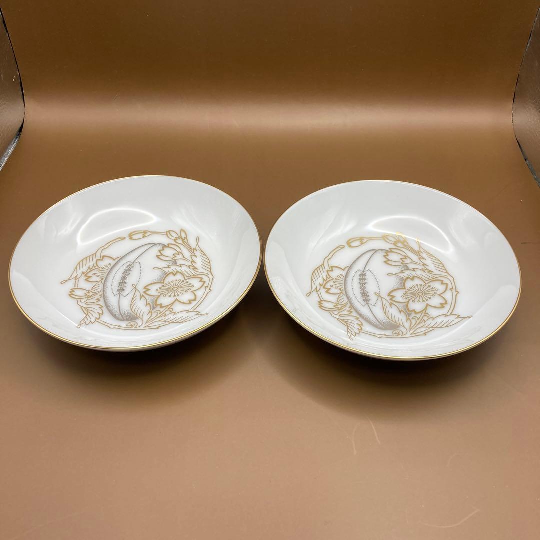 大倉陶園　OKURA CHINA ゴールドライン　ラグビー　ナッツボウル