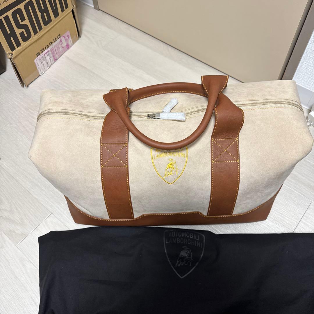 Lamborghini ボストンバッグ ベージュ/ブラウン