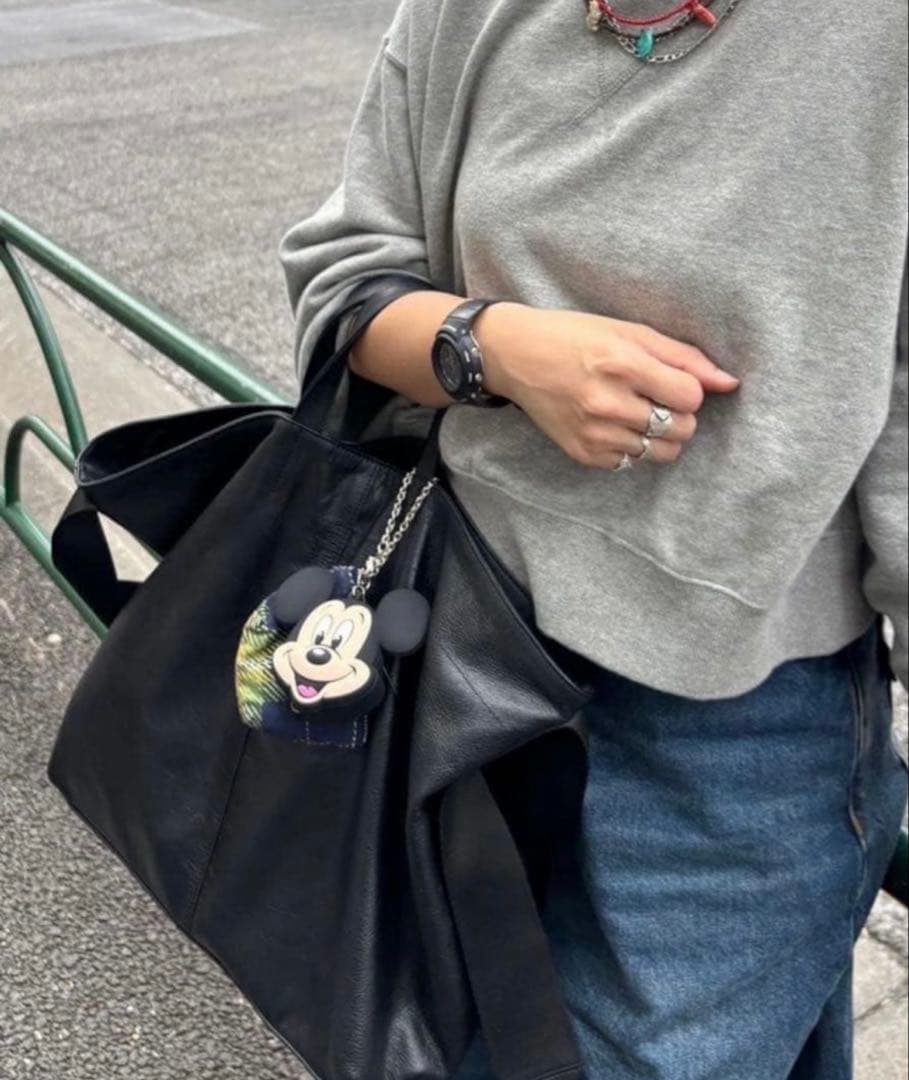 ear PAPILLONNER ワイドテープ トートバッグ L 黒