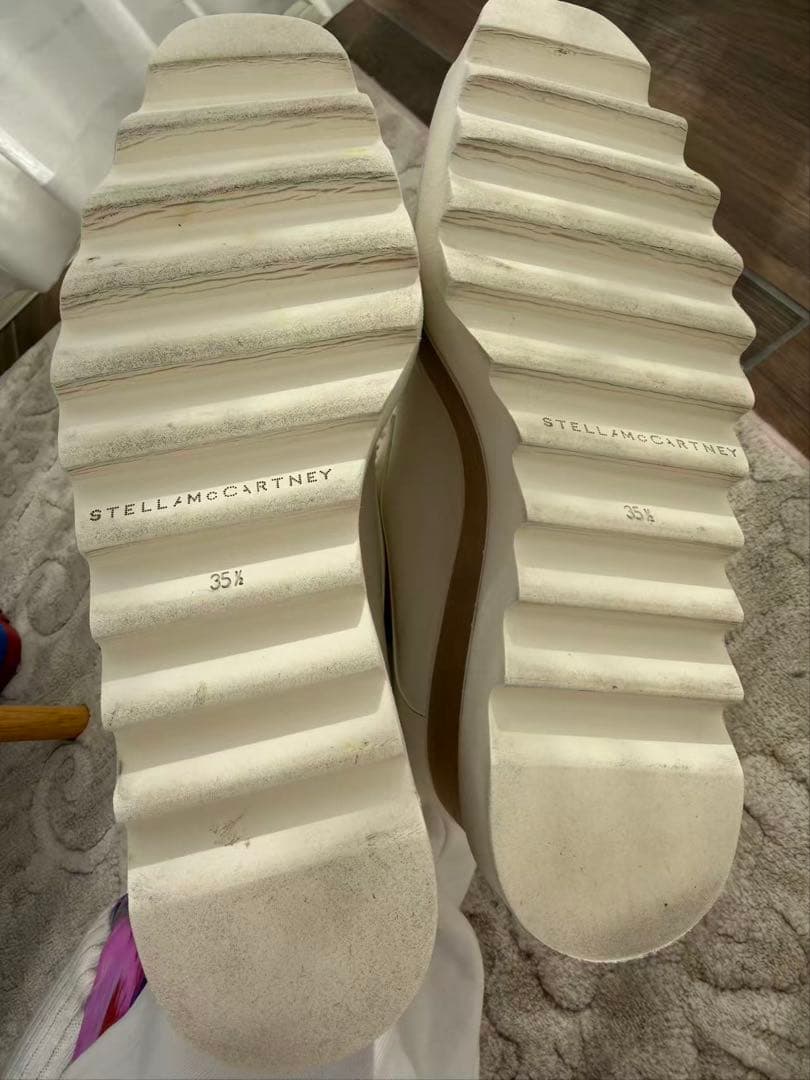 ステラマッカートニー　ホワイトレザー ウェッジソール スニーカー