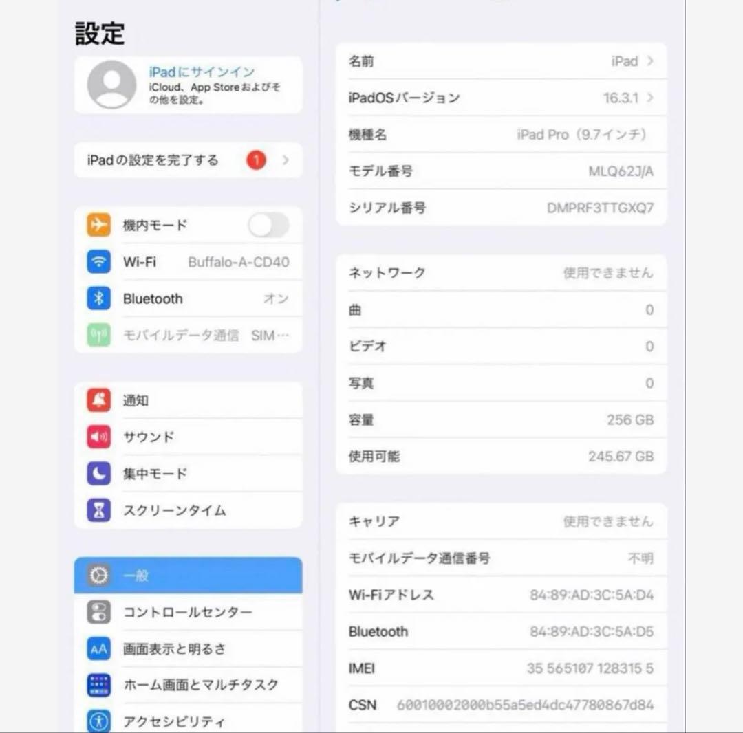 ヒ*キ様 iPad Pro 第一世代Wi-Fi+Cellular 256GB【ジ