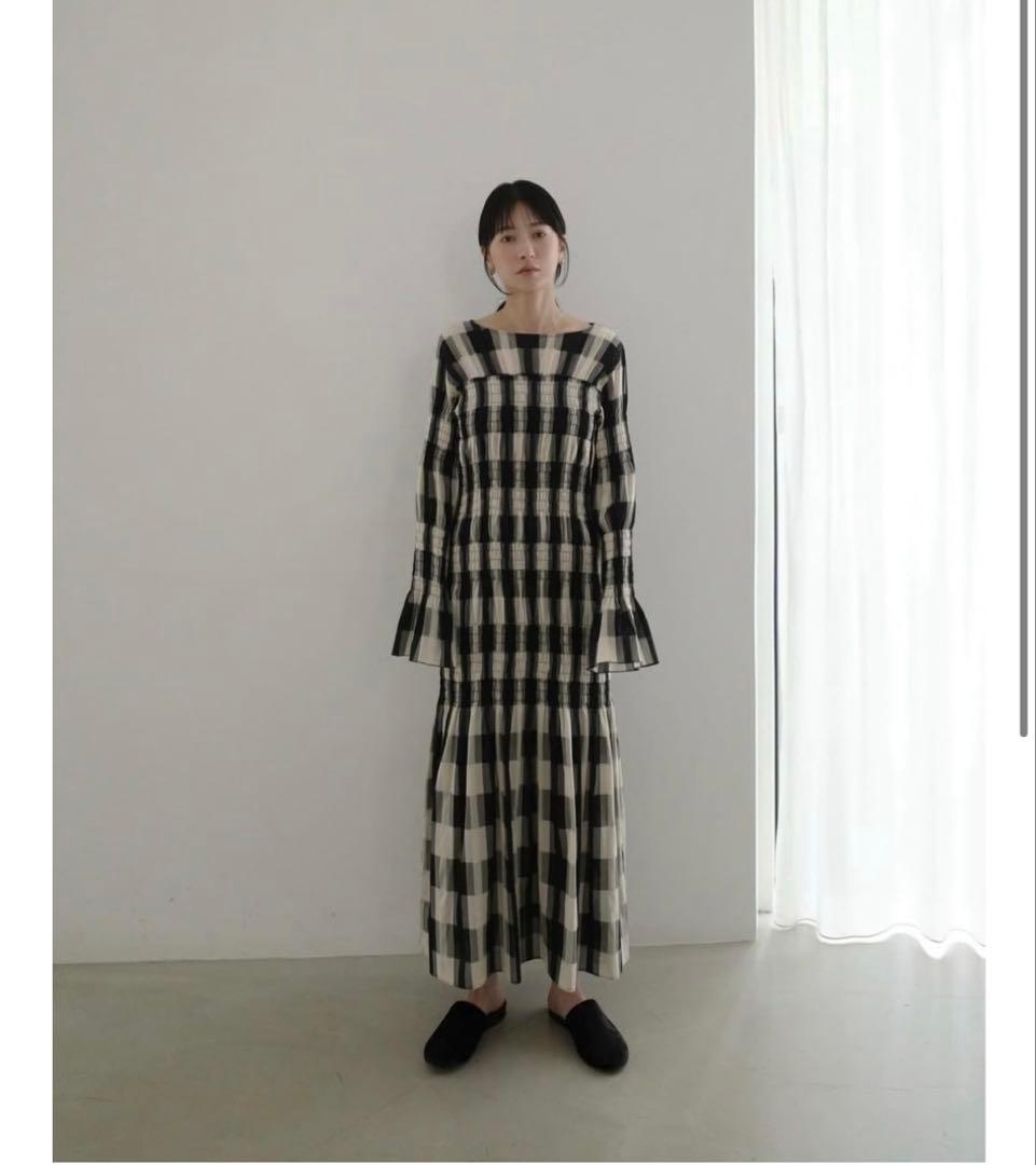 スーツ・フォーマル・ドレス CLANE SHIRRING LONG ONEPIECE