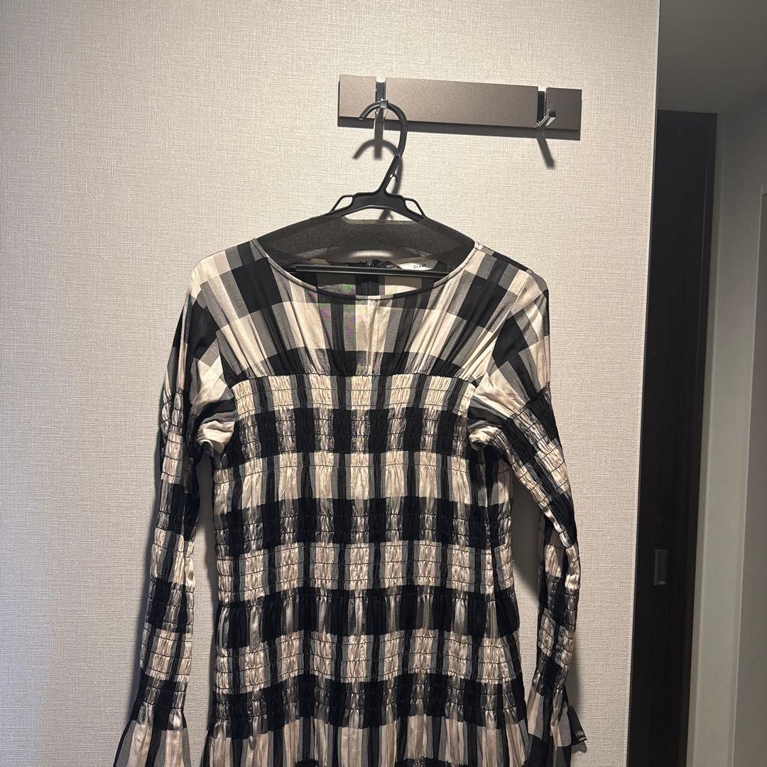 スーツ・フォーマル・ドレス CLANE SHIRRING LONG ONEPIECE