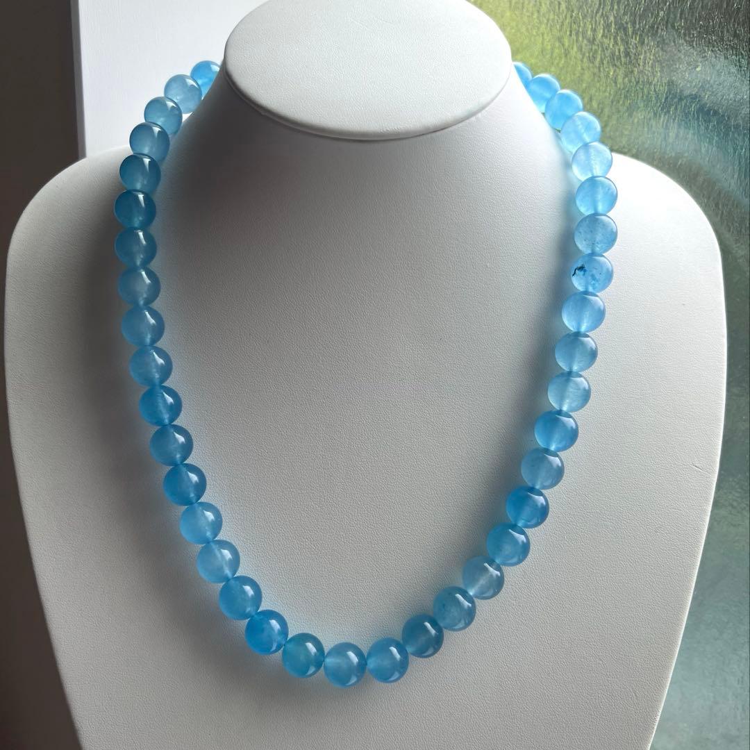 天然　高品質　アイスブルー　アクアマリンのネックレス AB1044