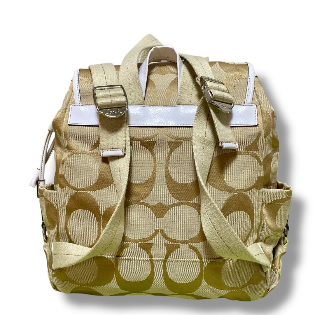 COACHコーチ リュック　シグネチャー　キャンバス　ベージュ　16556