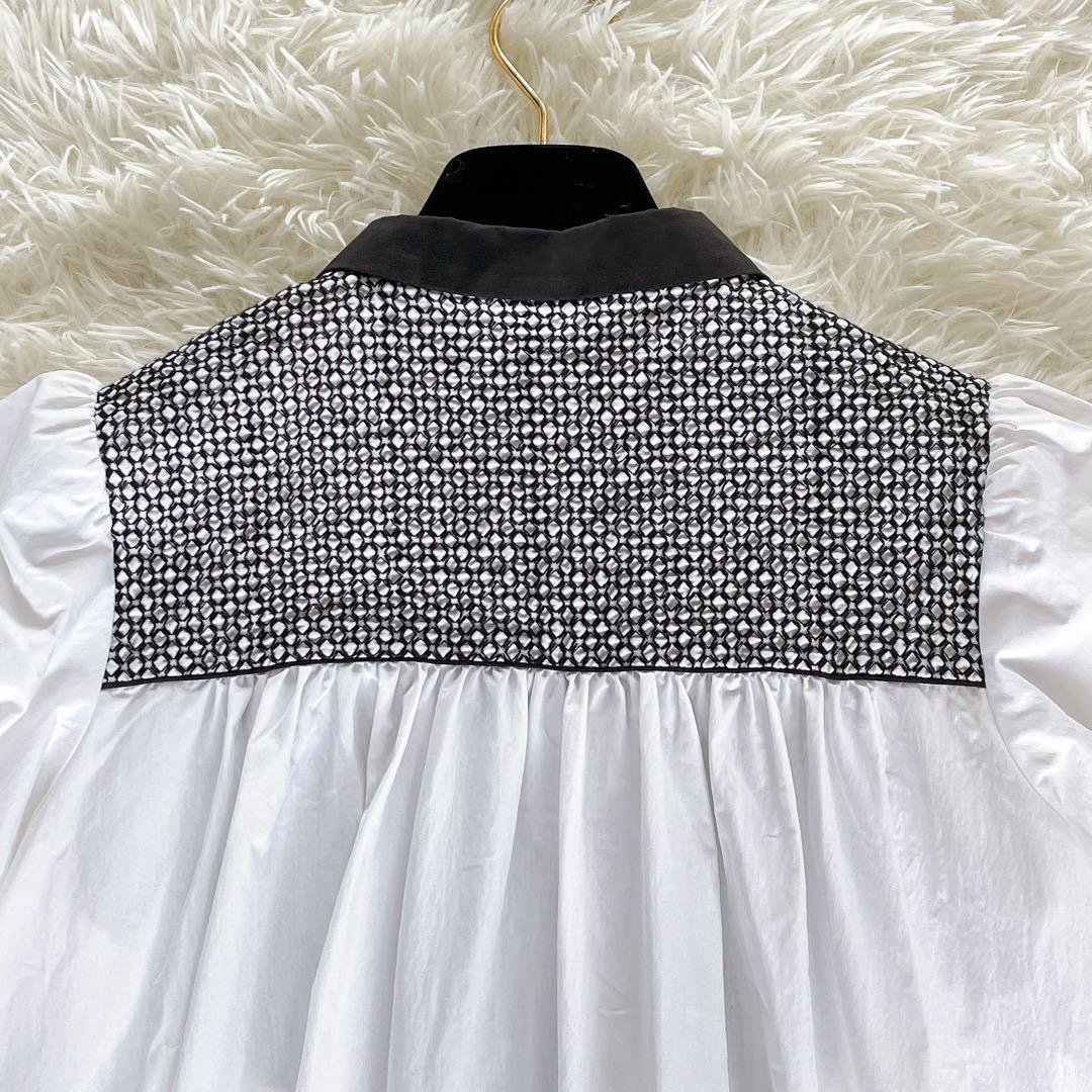 美品✨【ユナイテッドアローズ】エンブロイダリー コンビ ショートスリーブブラウス