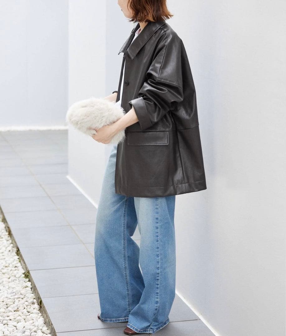 SLOBE IENA Web限定　フェイクレザーブルゾン