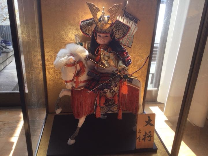 五月人形     子供大将 人形ケース飾り ガラスケース入り