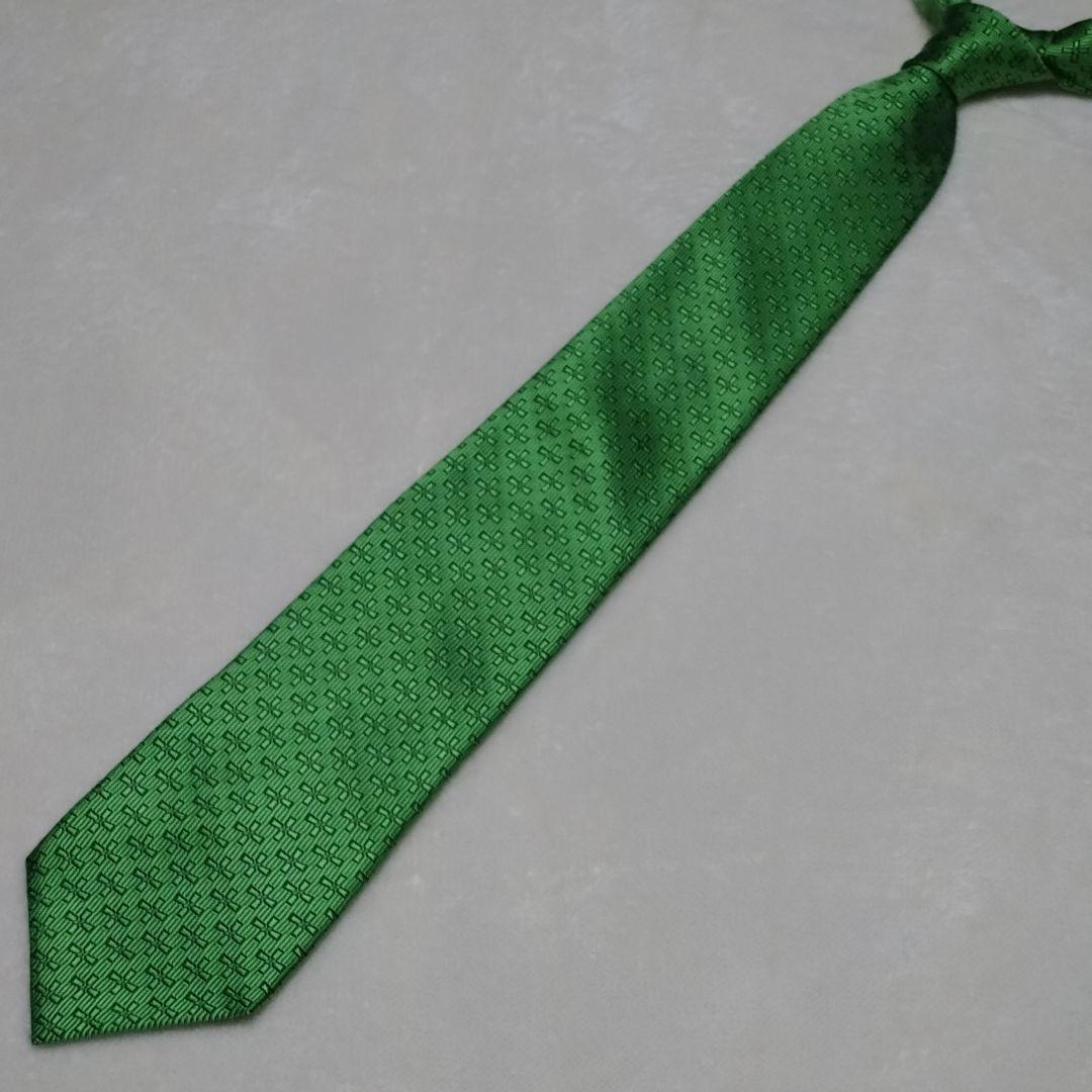 美品■コムデギャルソン　オムドゥ　ネクタイ　グリーン系　シルク100%