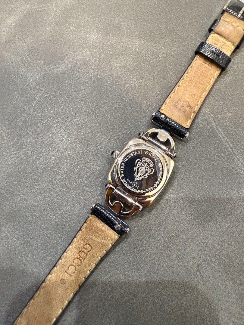 希少美品♡ GUCCI レザーベルト腕時計 ブラック　vintage ウォッチ
