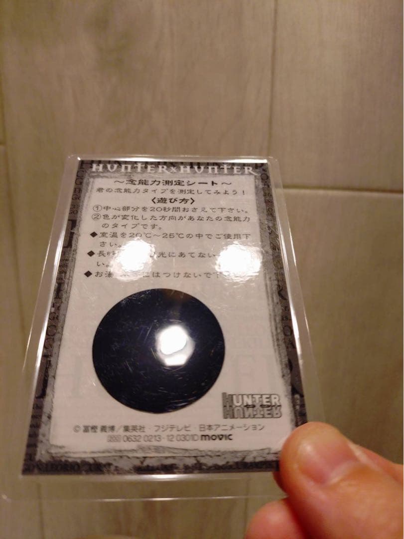 【稀少】【値下げ】HUNTER×HUNTER クロロ　念能力測定シート