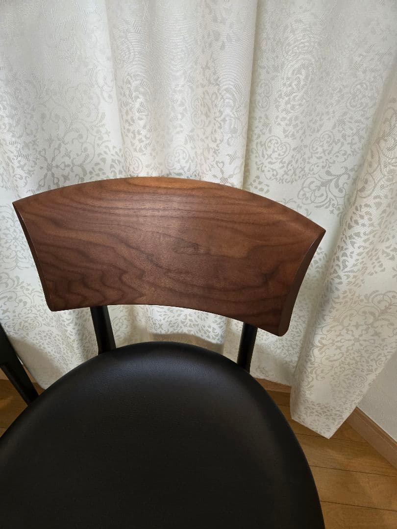 1脚分★柏木工 CHICシック サイドチェアダイニングチェア黒革椅子在庫2脚