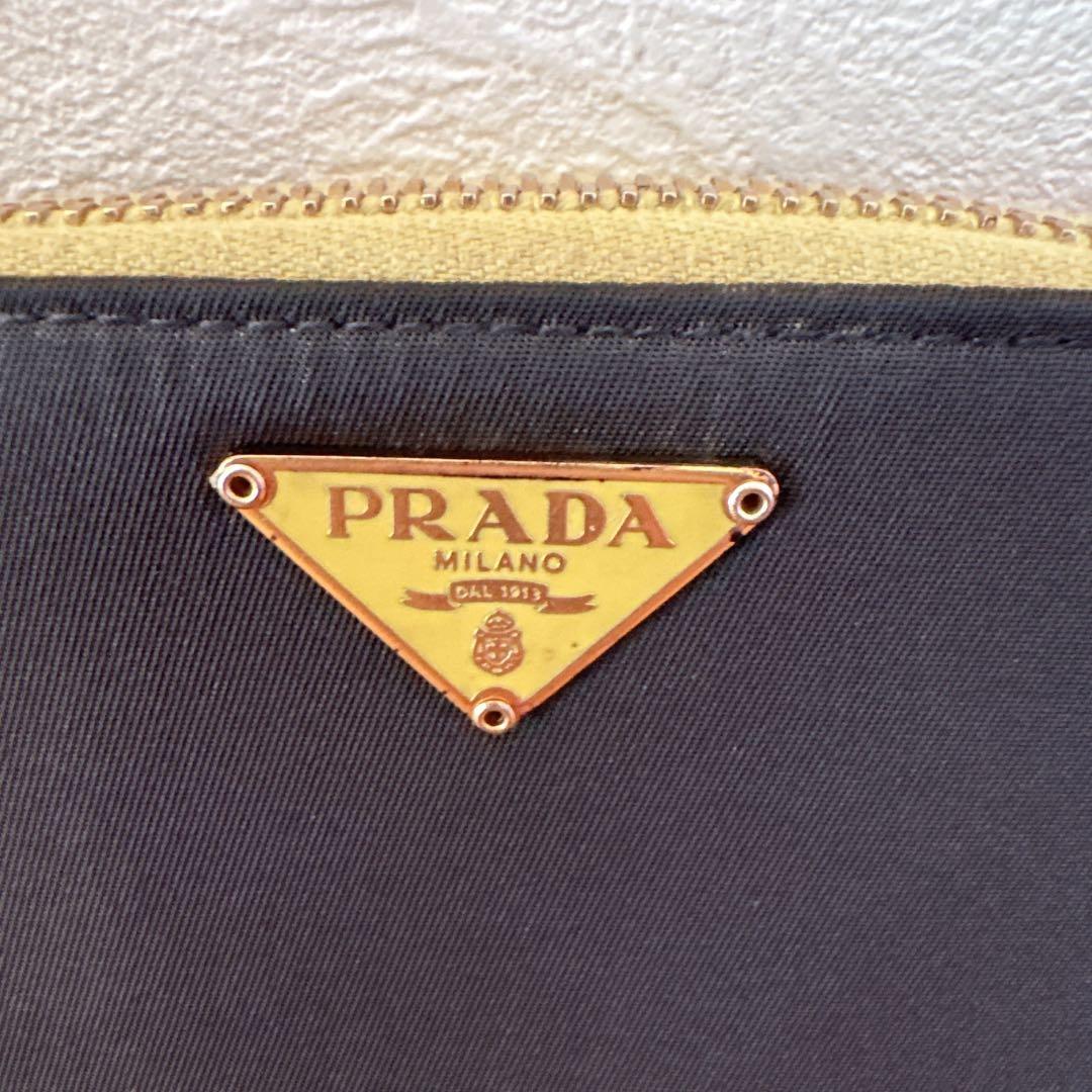 PRADA サフィアーノ　ナイロン　レザー　コンパクトウォレット