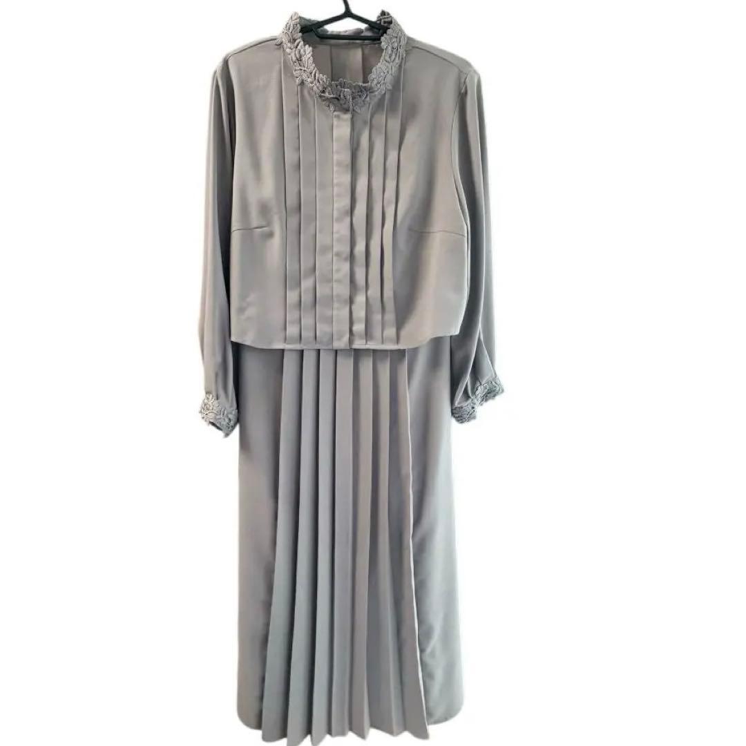 【美品】Rose Tiara フォーマルドレスセット 42 グレージュ