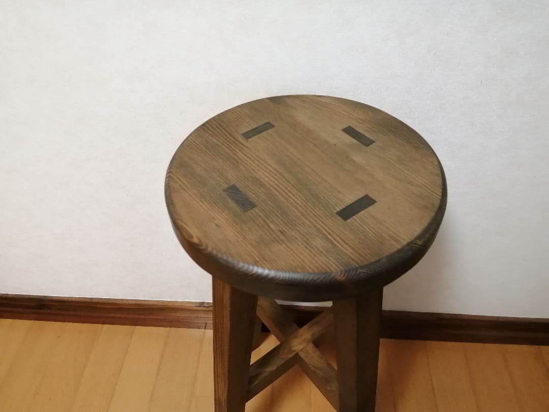 木製スツール　座面幅30cm×高さ60cm　丸椅子　stool 　水槽台